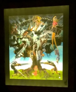 Lightbox prototype, 21'x18', 2011. Original painting oil on canvas, 2010.